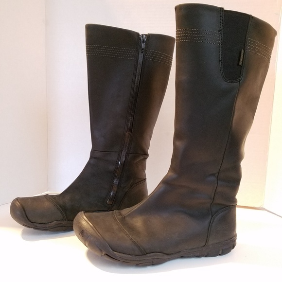 keen black leather boots